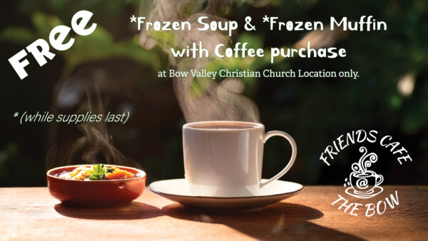 Friends at The Bow Cafe free soup sandwich