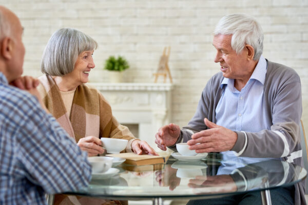 Group of senior people chatting by tea W2 TM9 ZH compressed